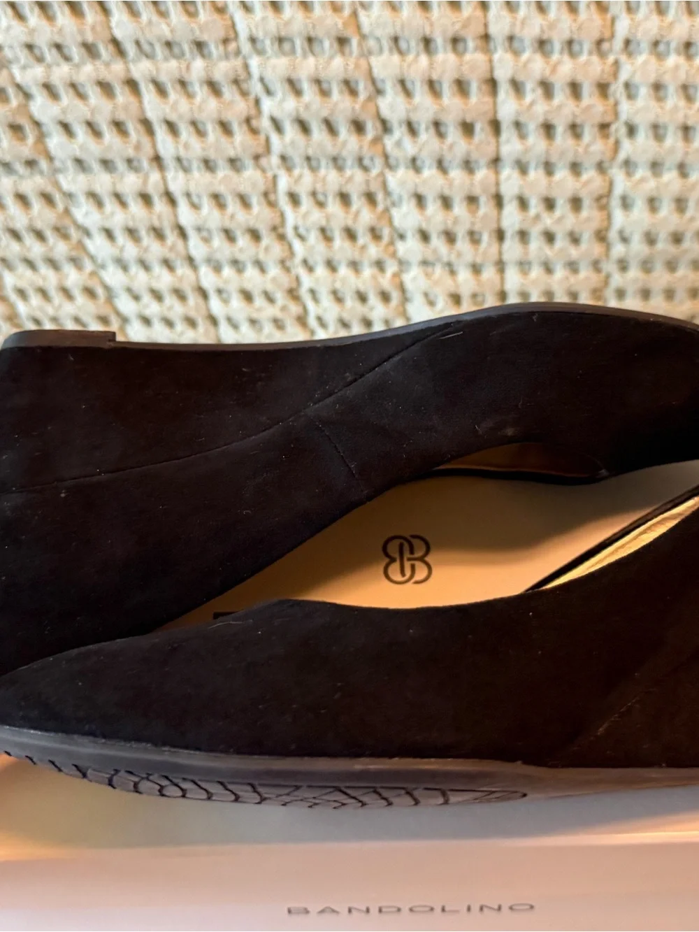 Bandolino Black Suede wedge/pump dress